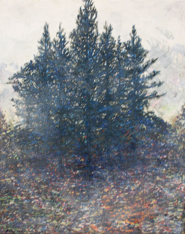 Port Orford Cedars, oil on canvas, 16 x 20, 2014 , oil painting by finley fryer