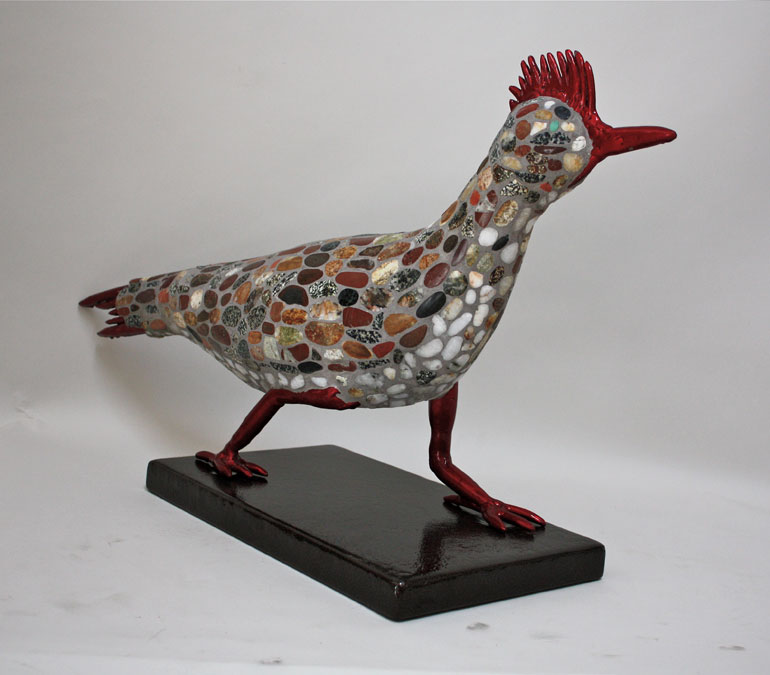 Road Runner, native stone & powder coat, 16 x 30 x 6, 2013, sculpture by finley fryer